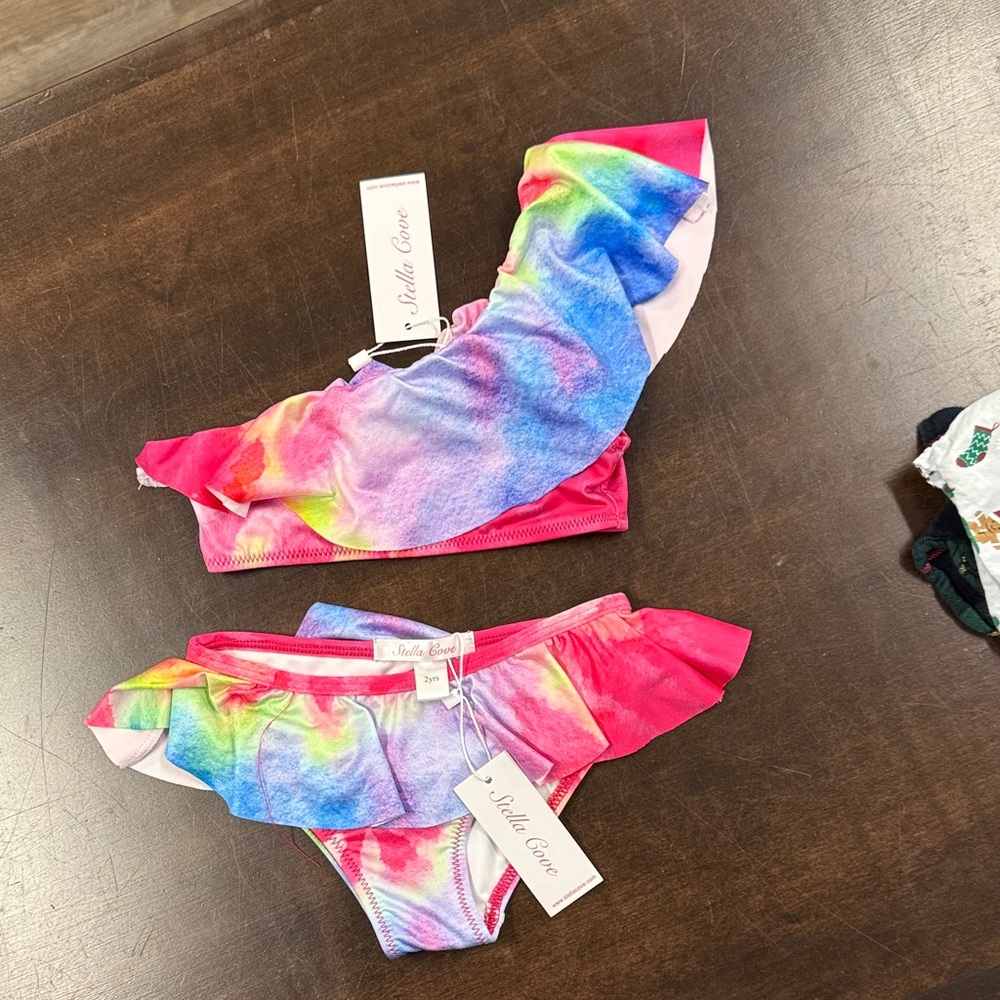 NEW Stella Cove Rainbow Kids Swim Bikini
